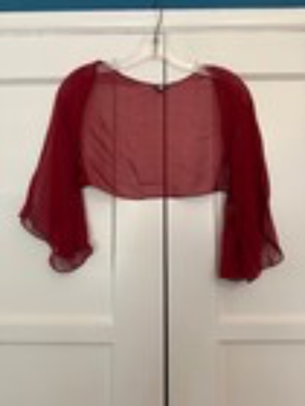 Morgane Le Fay Red Caelia Silk Asymmetrical Cocktail Dress + Shrug Size Small - Picture 6 of 9